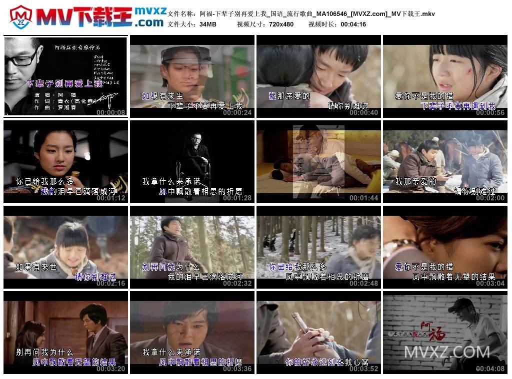 阿福-下辈子别再爱上我_国语_流行歌曲_MA106546
